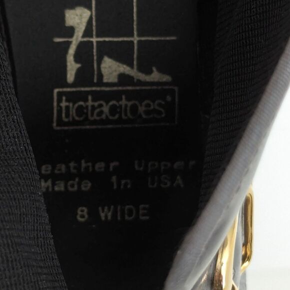 Tic-Tac-Toes gray BobbiBoot Leather gold buckle strap Pull-On Booties  Size 8W - Picture 8 of 8